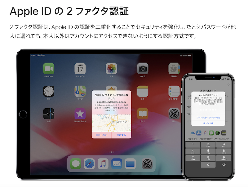 Apple ID 2ファクタ認証